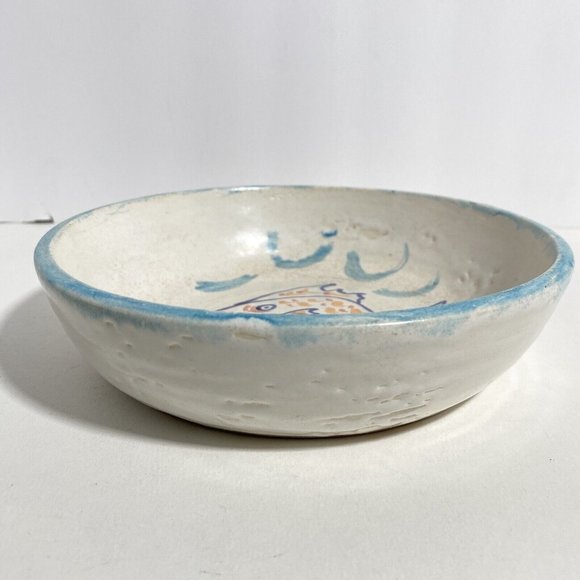 Dan Eash Art Pottery PA Handmade Glazed Stoneware Fish Bowl Pair Set Of 2 7.5in - Picture 10 of 15